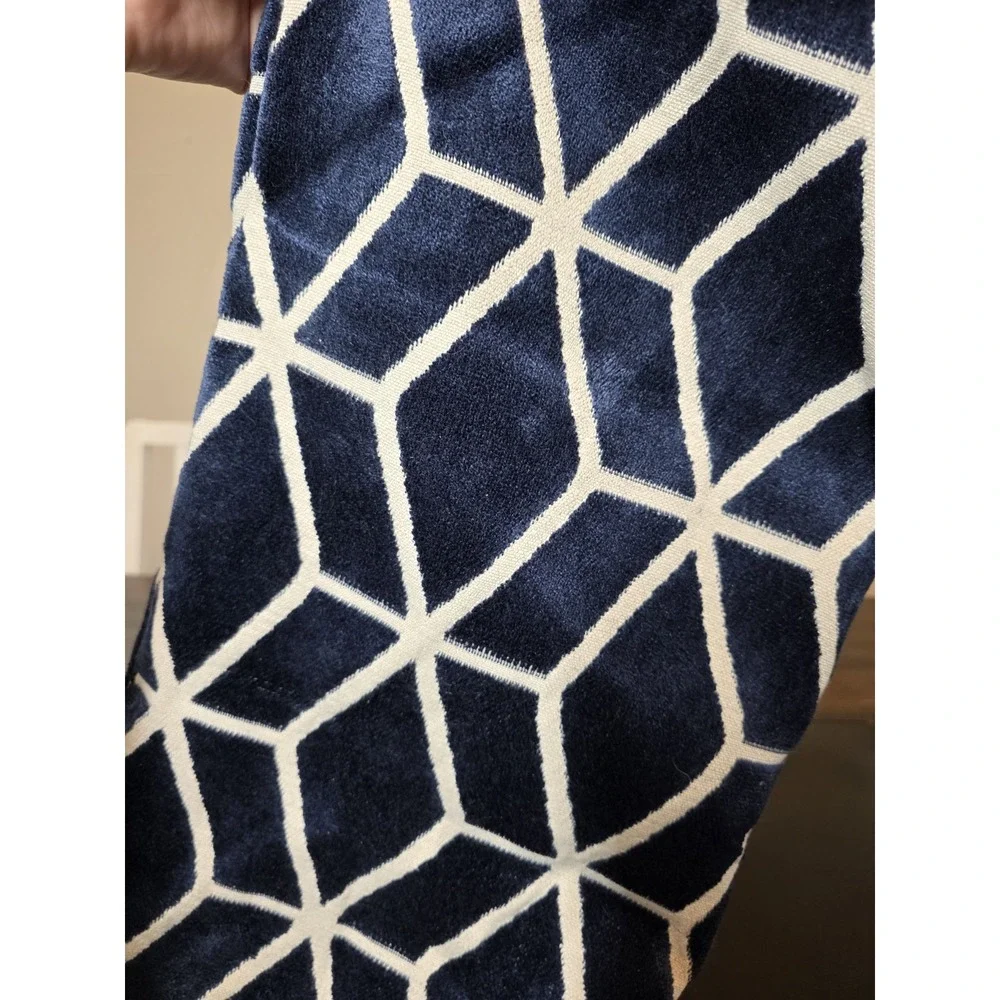 Z Gallerie Blue White Geometric Throw Pillow Cover Only Decorative 22 x 22